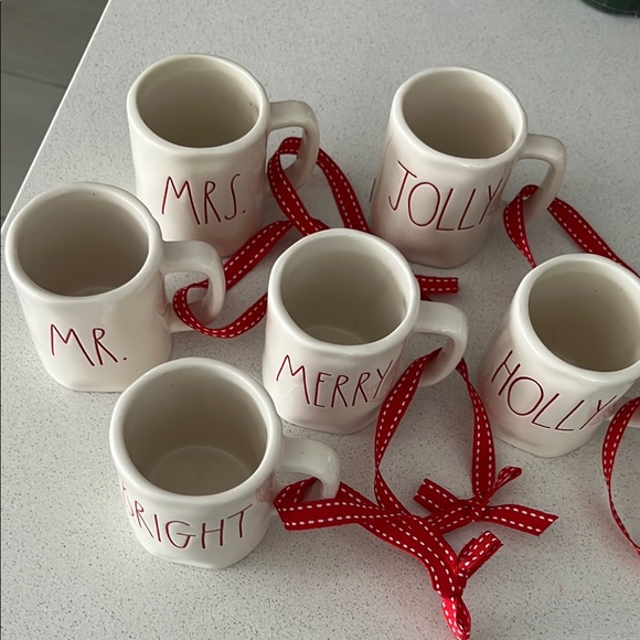 Rae Dunn Other - Rae Dunn White Holiday Mini Mug Ornaments